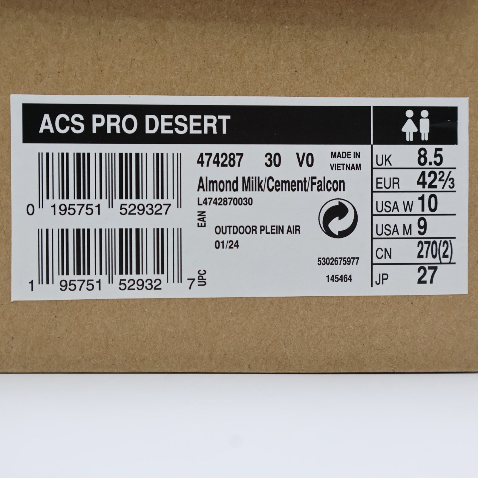 L47428700 Salomon ACS Pro Desert Almond Milk Cement Falcon (Men's)