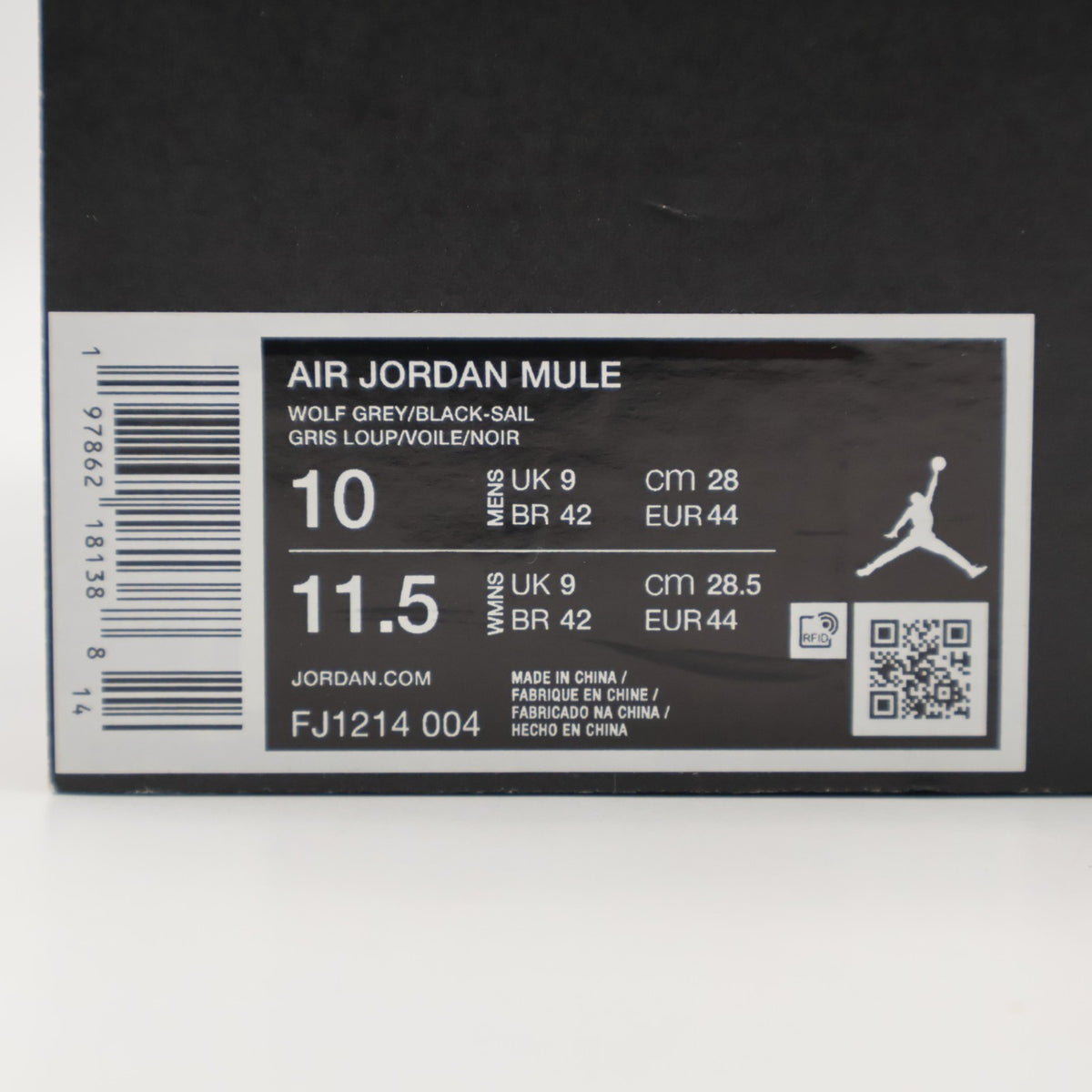 FJ1214-004 Nike Air Jordan 1 Mule Wolf Grey (Men's)