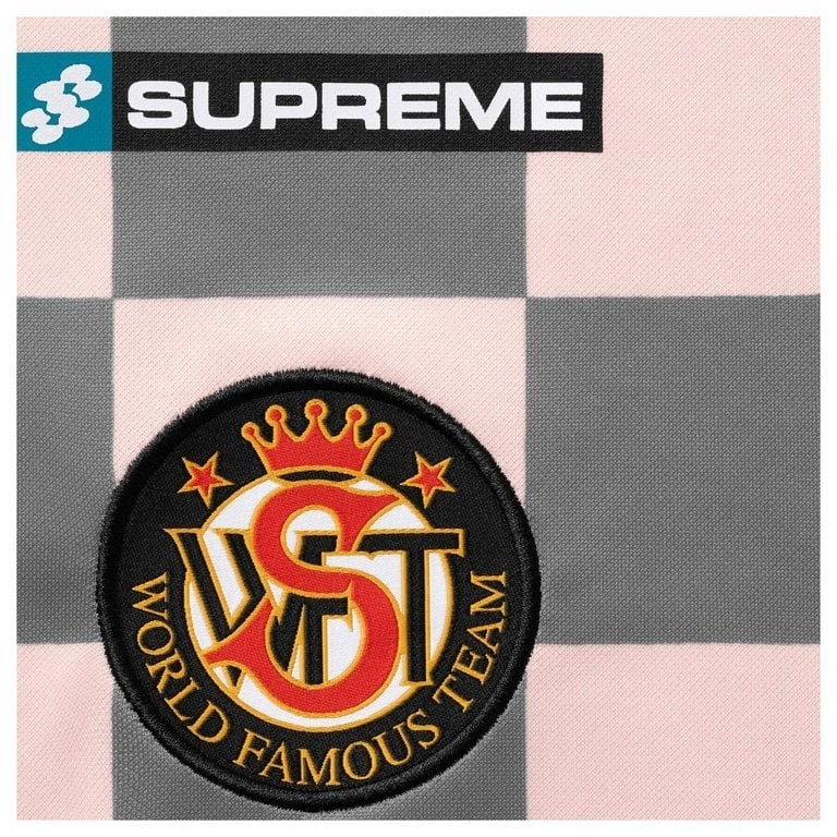 Supreme Checkerboard Soccer Jersey Pink