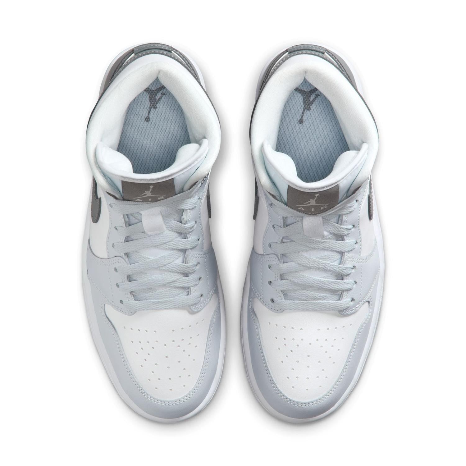 BQ6472-113 Nike Air Jordan 1 Mid White Smoke Grey (Women's)