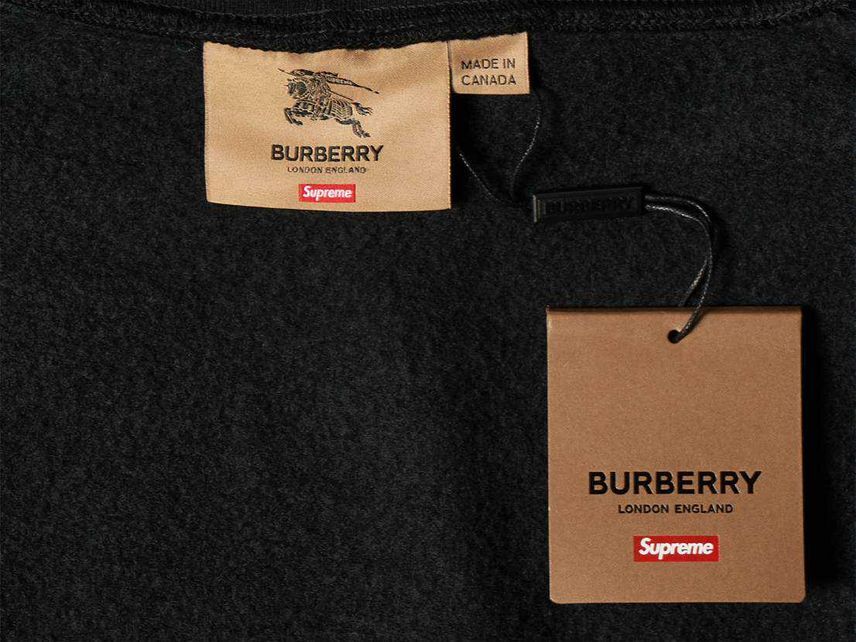 Supreme Burberry Box Logo Hooded Sweatshirt Black