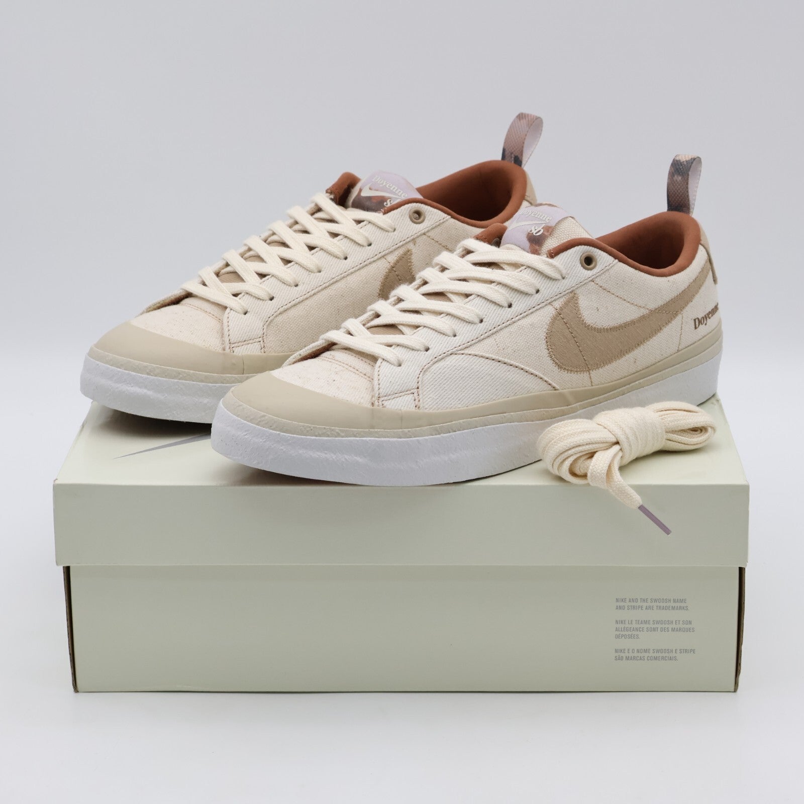 DZ3406-100 Doyenne Ã Nike SB Blazer Low Coconut Milk and Rattan Sail Brown Beige