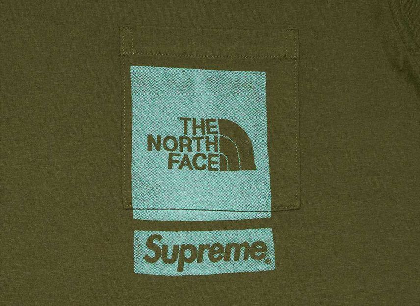 Supreme The North Face Printed Pocket Tee Olive