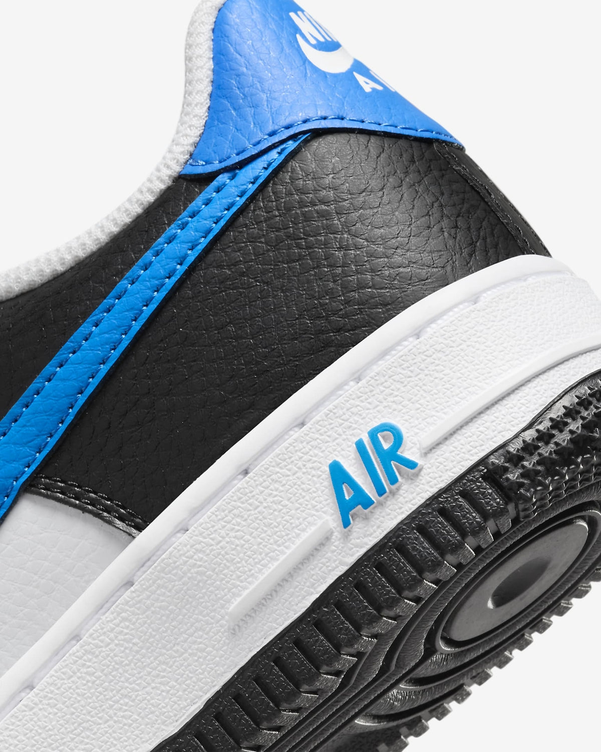FN8008-001 Nike GS Air Force 1 Black White Light Photo Blue