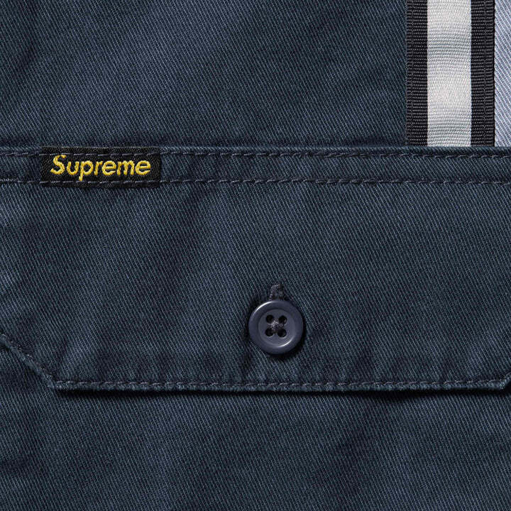 Supreme Reflective Stripe S/S Work Shirt Navy