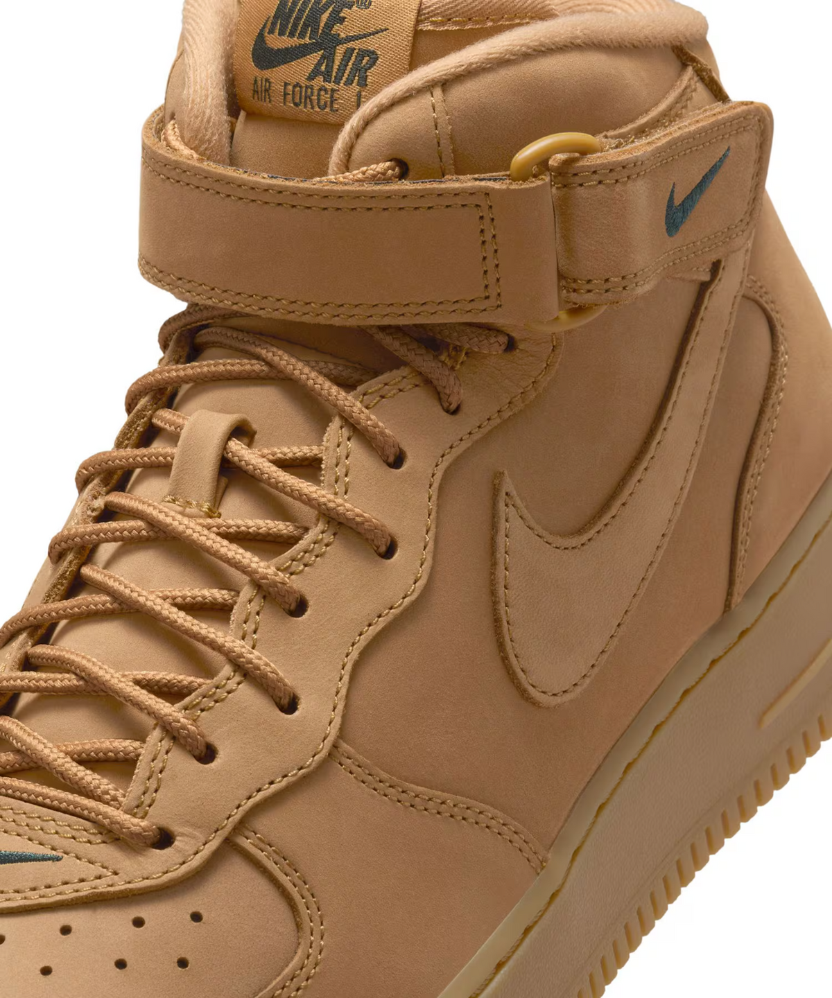 715889-200-2025 Nike Air Force 1 '07 Mid "Flax/Outdoor Green" (2025) (Men's)