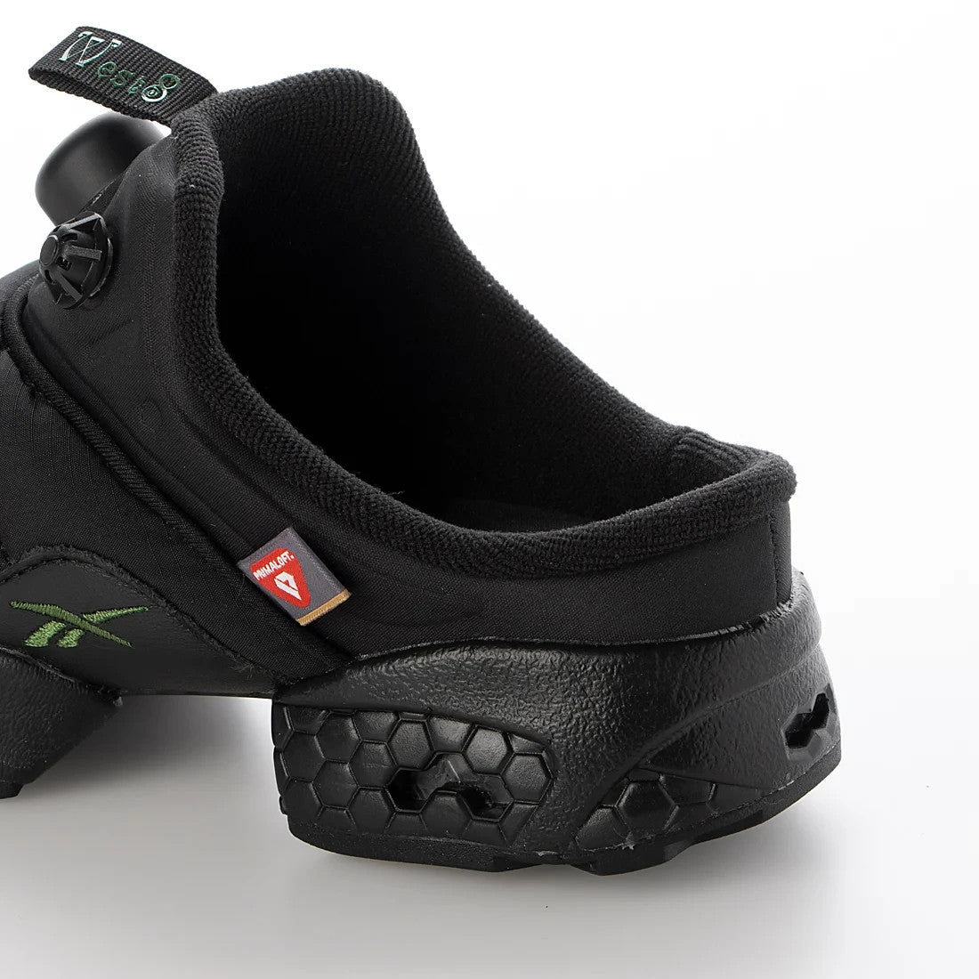 100217328 South2 West8 Reebok Instapump Fury Mule Black Black Green (Men's)