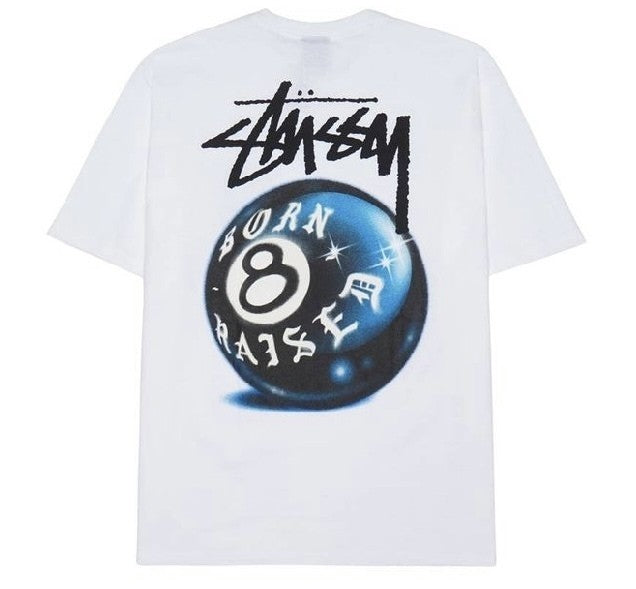 Stussy Born Raised 8 Ball Tee White