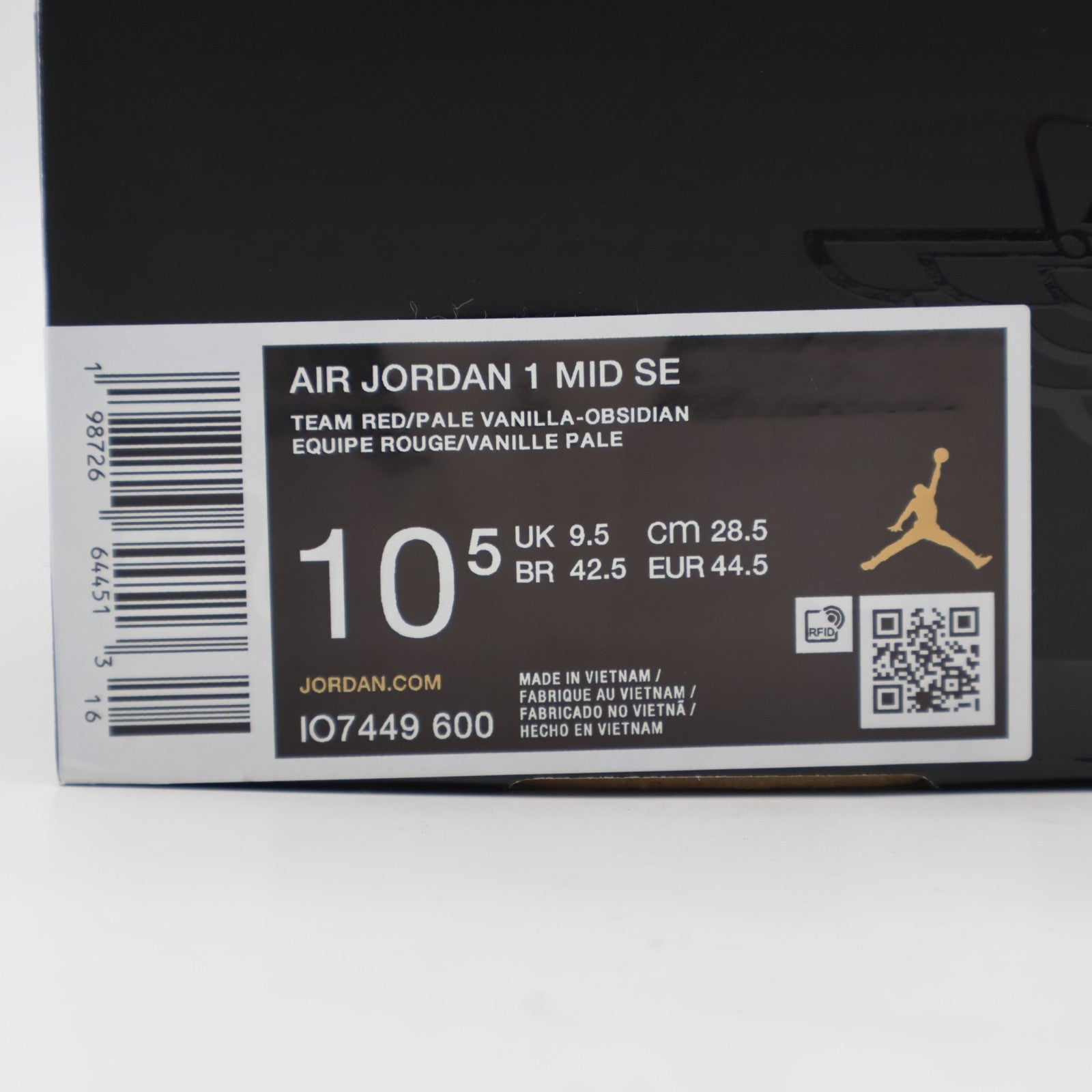 IO7449-600 Nike Air Jordan 1 Mid Team Red (Men's)