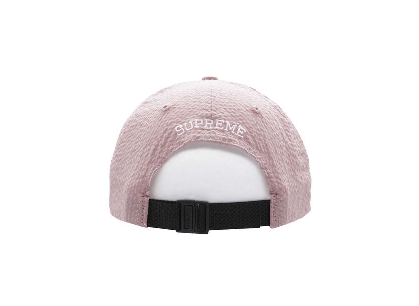 Supreme Seersucker S Logo 6-Panel Pink