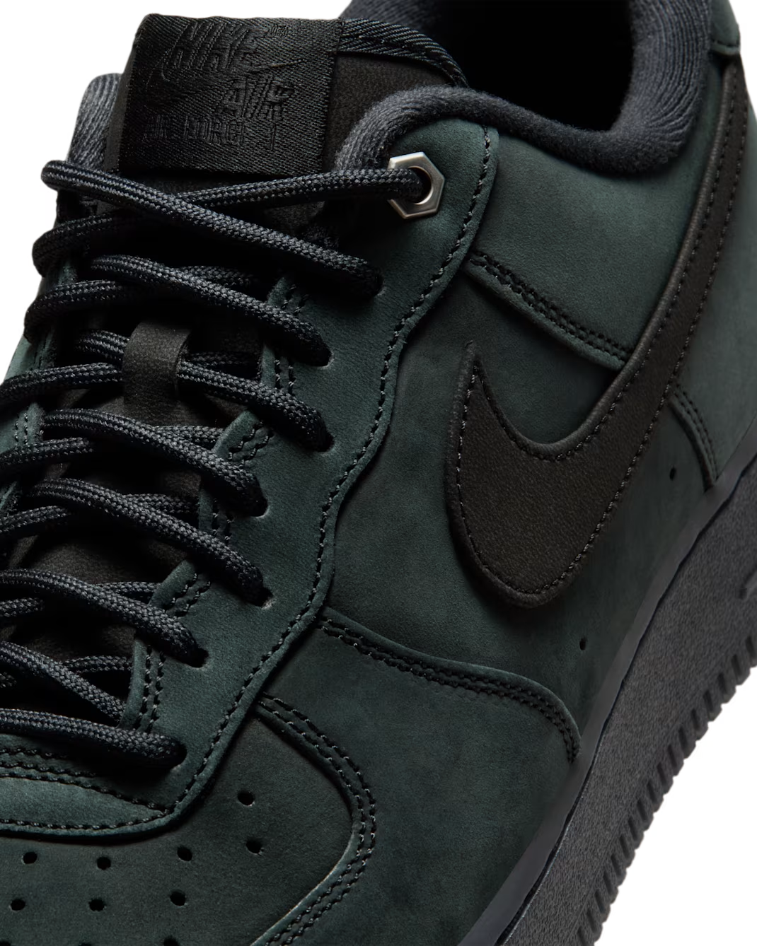 CJ9179-001 Nike Air Force 1 Black Nubuck (Men's)