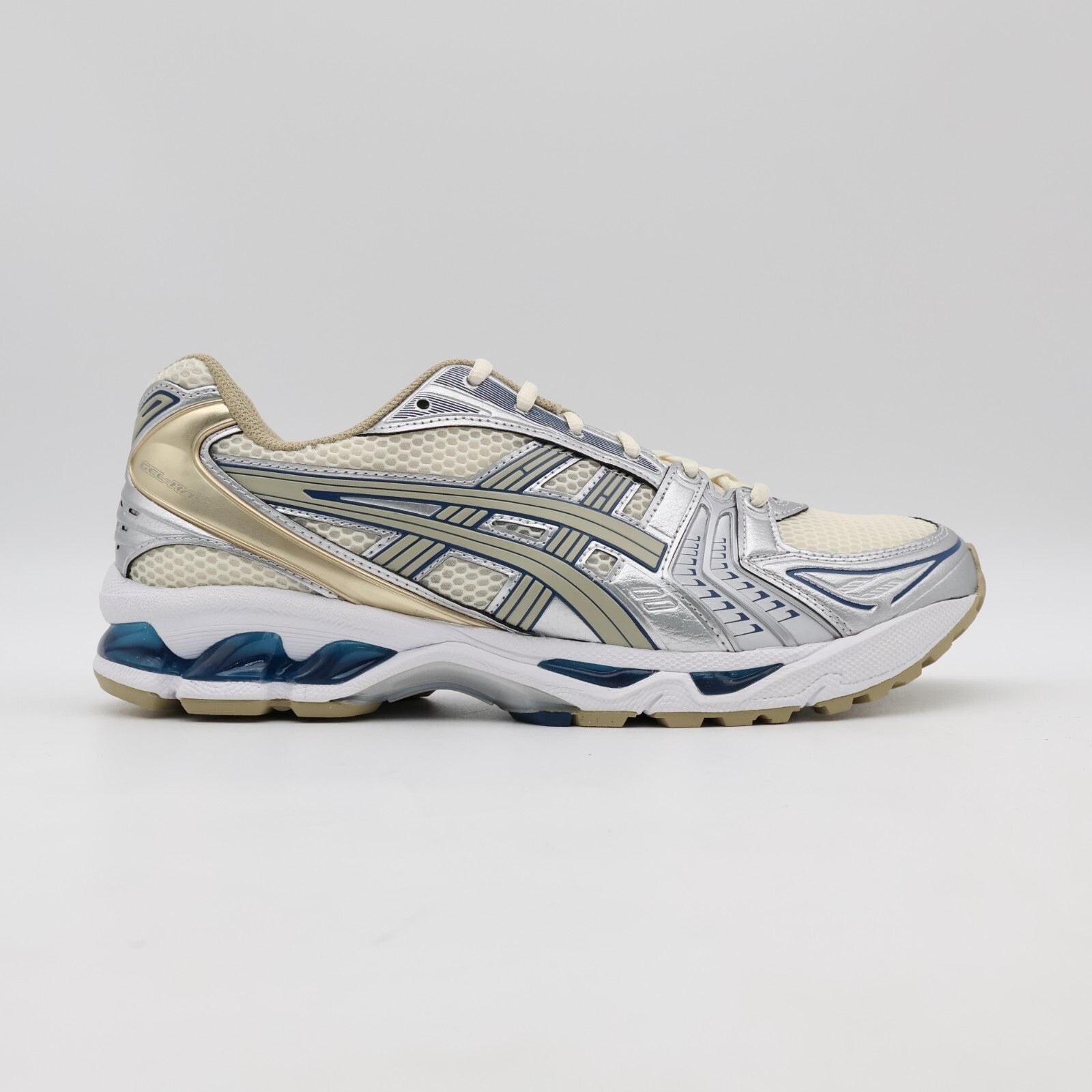 1201A019-105 Asics Gel-Kayano 14 Cream Pure Silver Champagne Blue White (Men's)