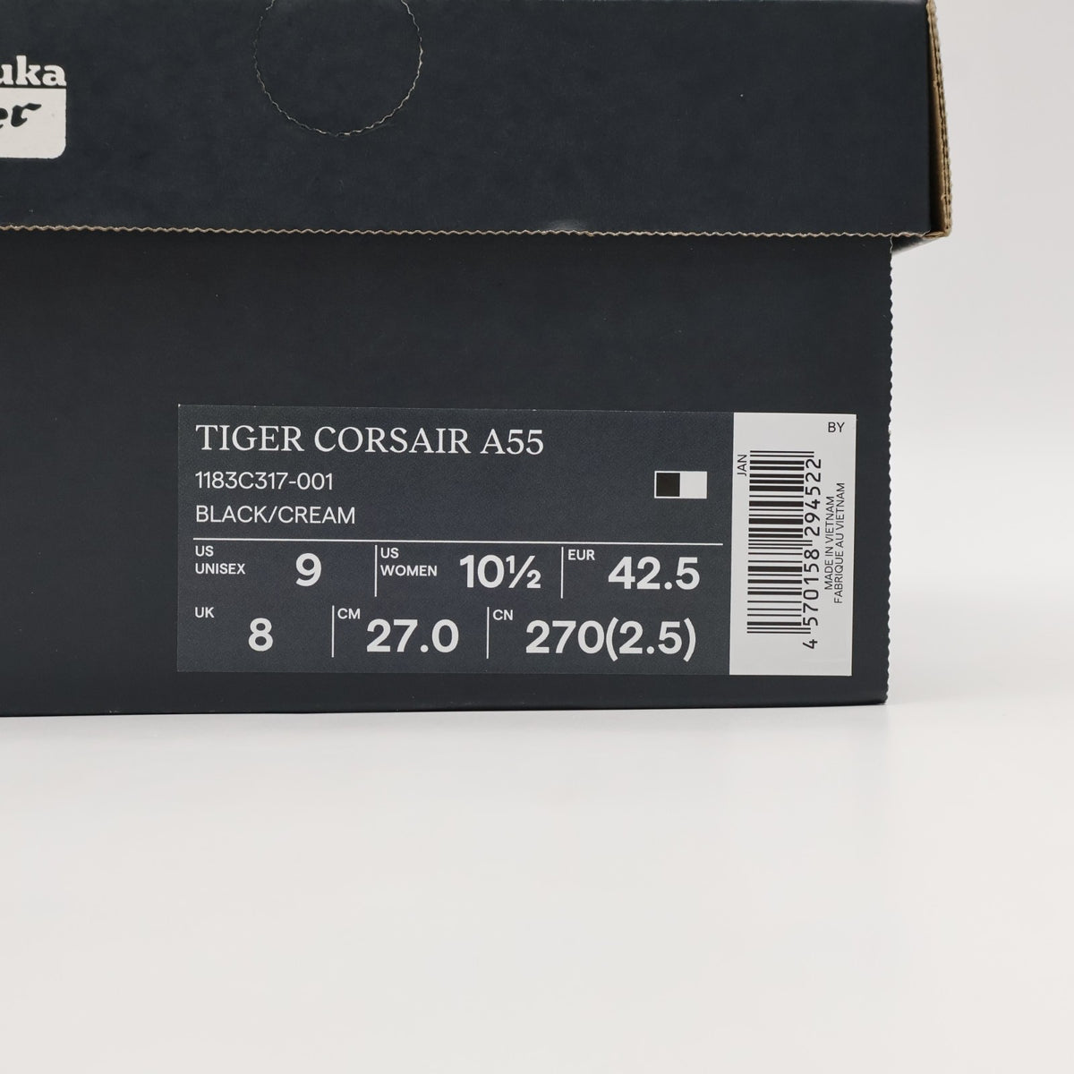 1183C317-001 Onitsuka Tiger Tiger Corsair A55 Black Cream (Men's)