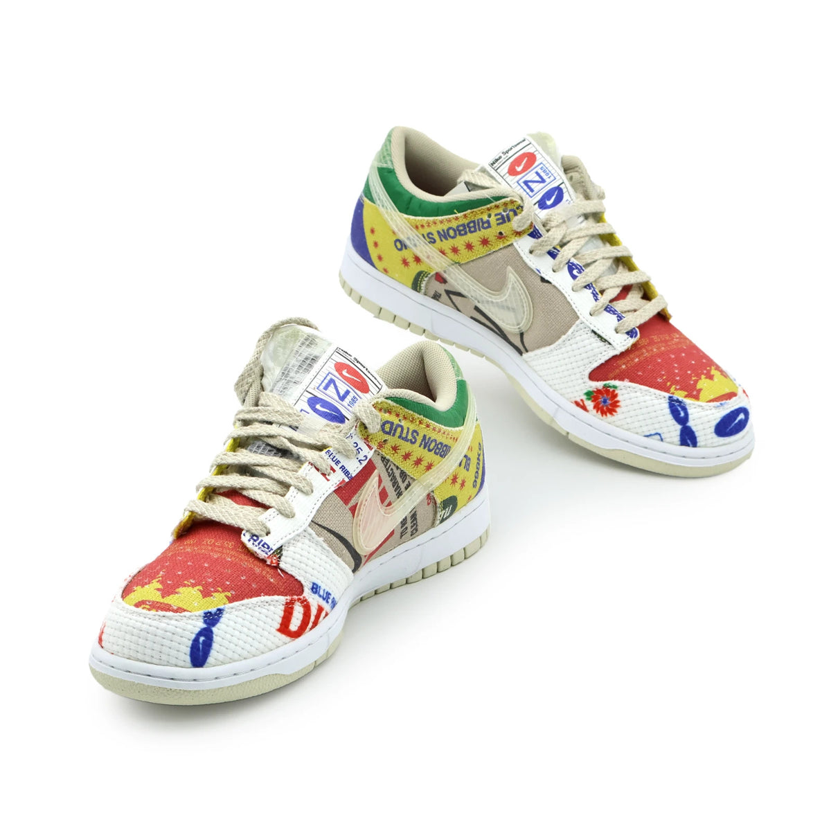 DA6125-900 Nike Dunk Low City Market Red White Beige Multi Green Yellow (Men's)