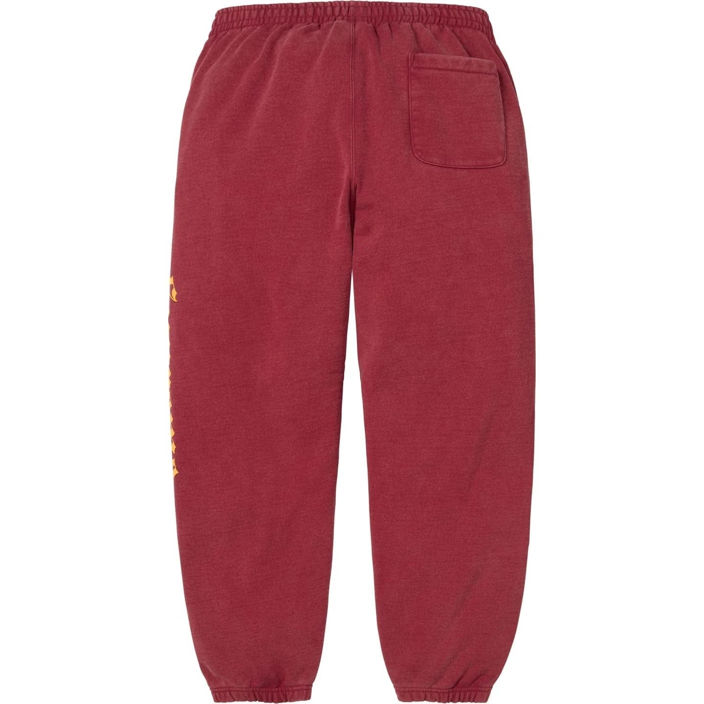 Supreme Washed Old English Sweatpant Cardinal