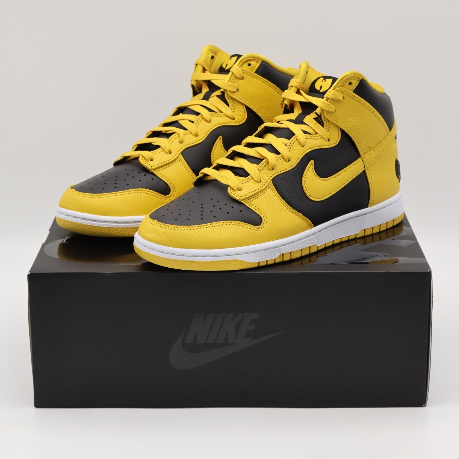 HJ4320-001 Wu-Tang Clan Nike Dunk High Retro PRM Black and Pollen (Men's)