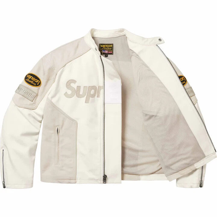 Supreme Vanson Leathers Cordura Cotton Jacket White