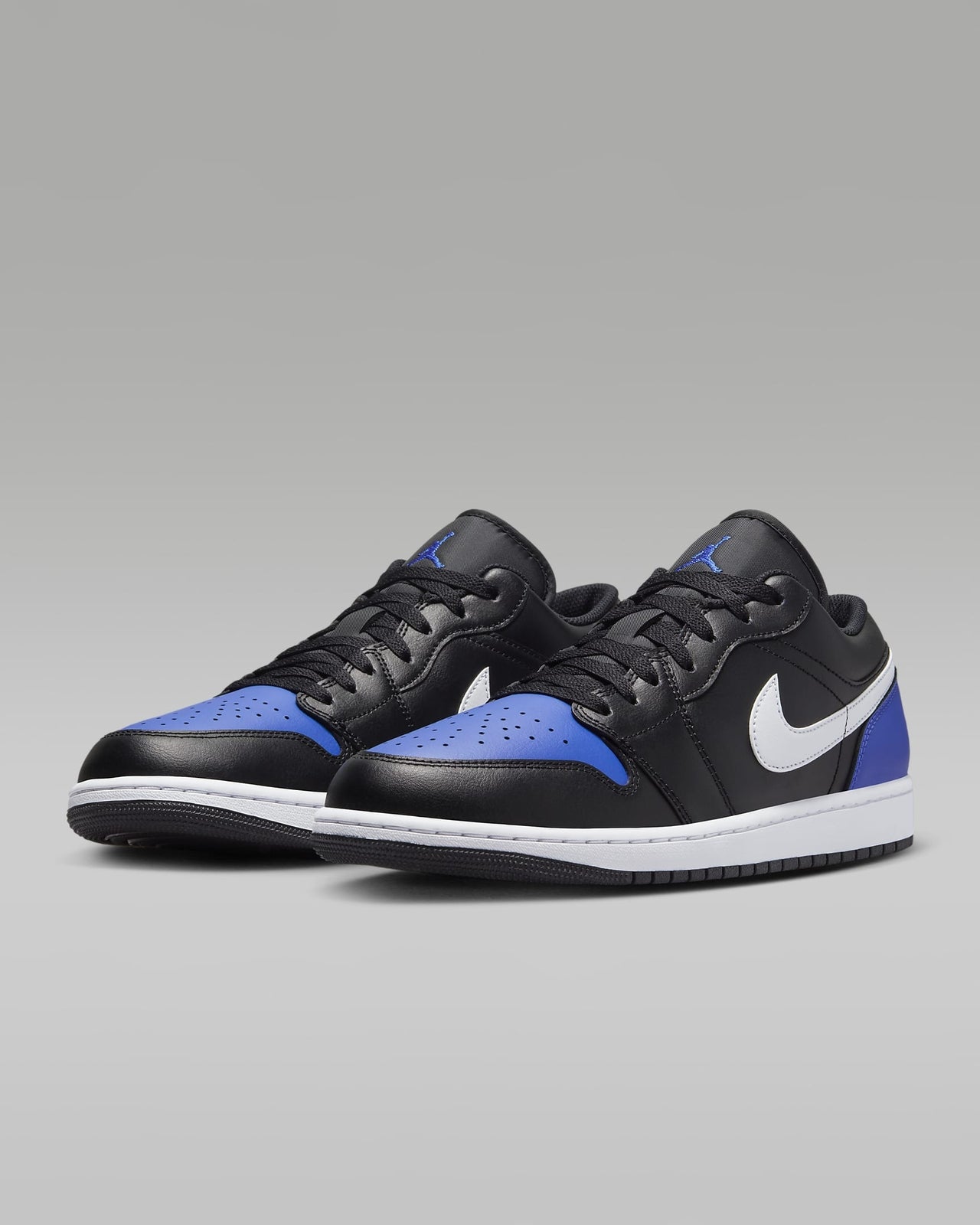 553558-042 Nike Air Jordan 1 Low Black Game Royal White (Men's)