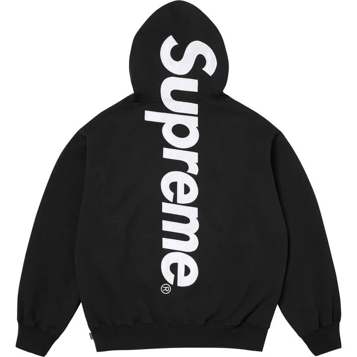 Supreme Satin Applique Hooded Sweatshirt Black