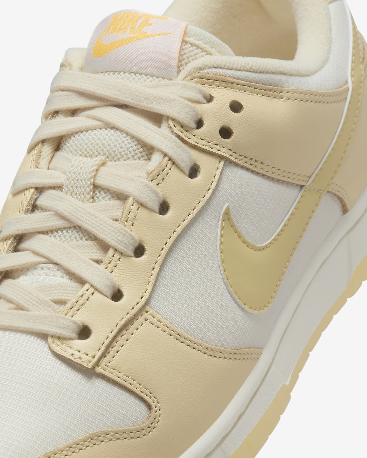 FZ2552-100 Nike Dunk Low Muslin Pale Ivory Laser Orange Team Gold (Women's)