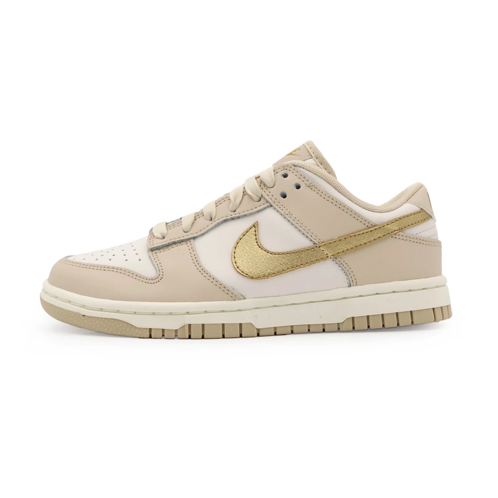 DX5930-001 Nike Dunk Low Phantom Metallic Gold Swoosh Sail Sanddrift (Women's)