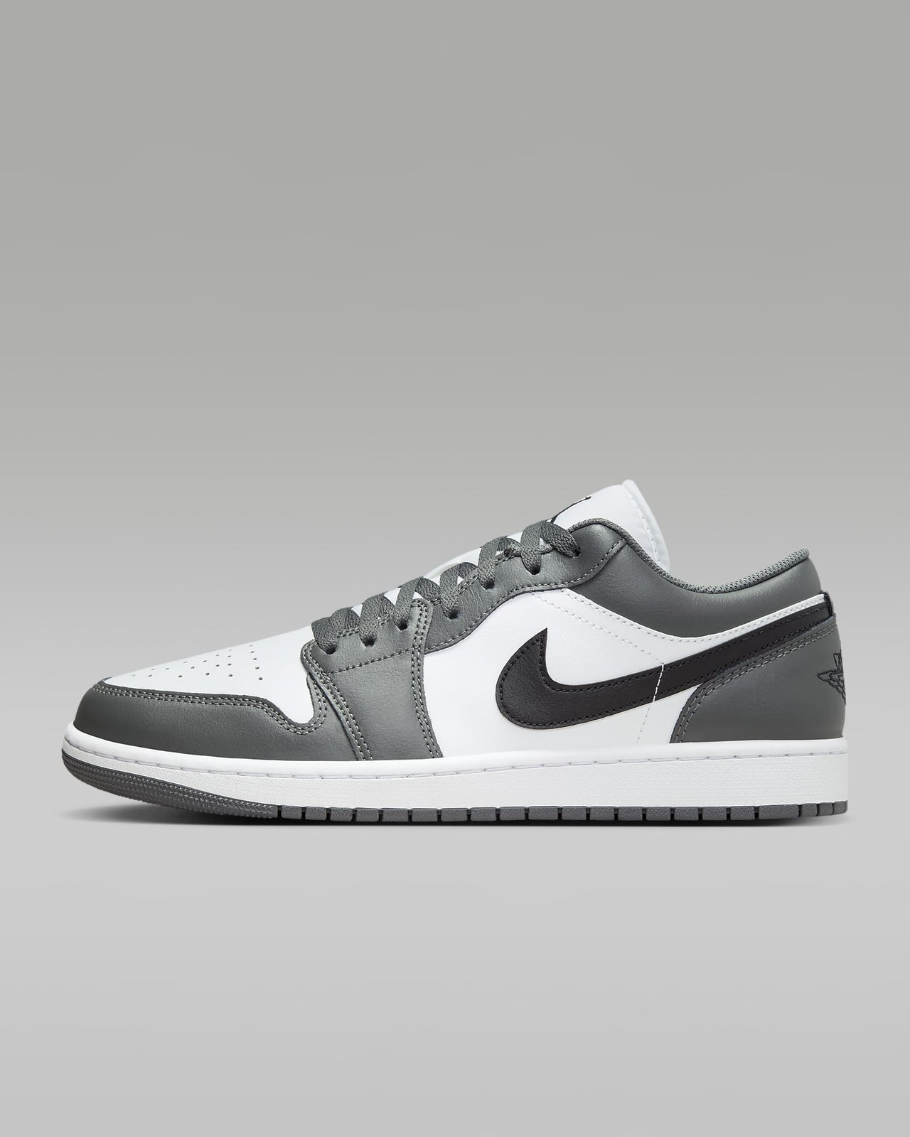 553558-152 Nike Air Jordan 1 Low Grey White Black (Men's)