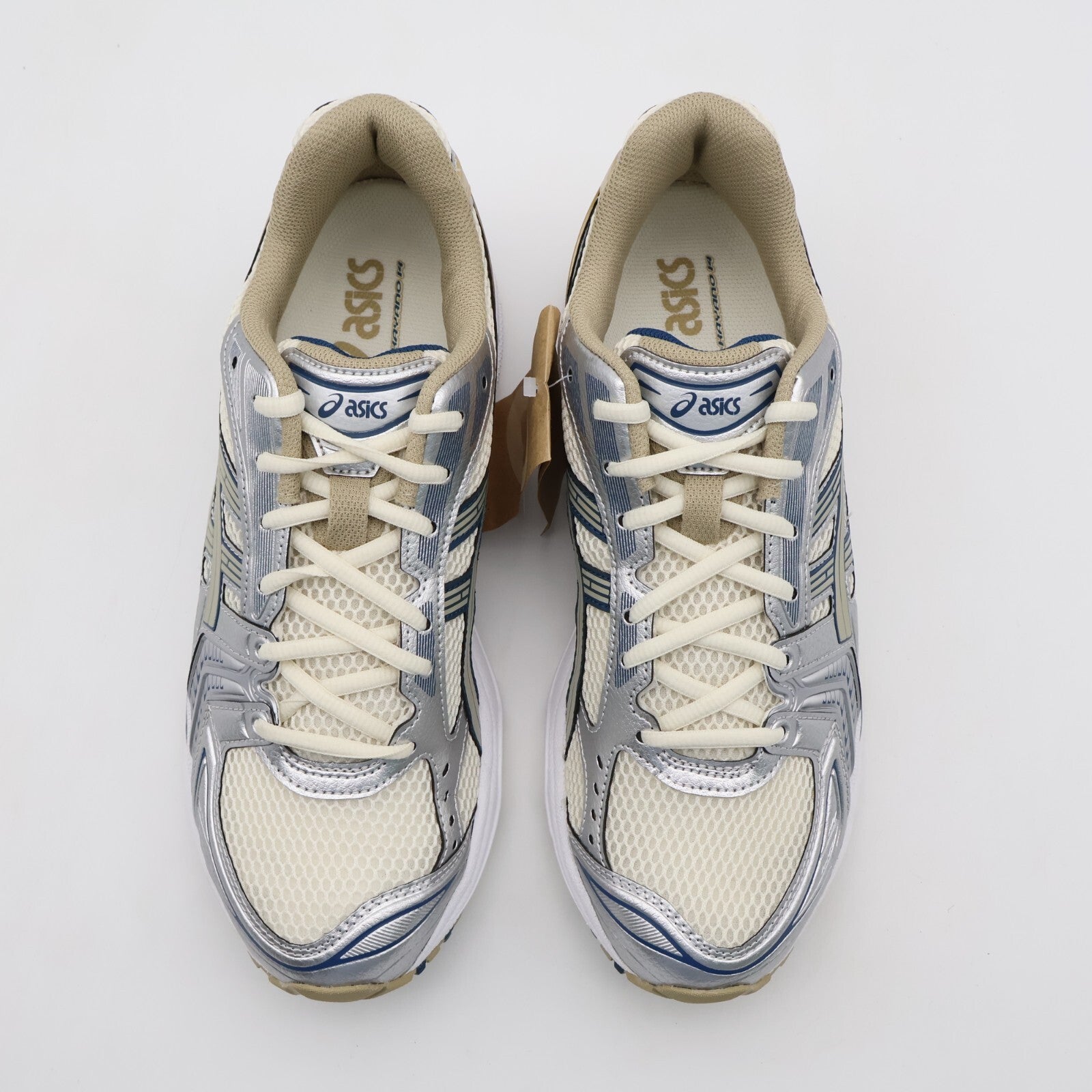 1201A019-105 Asics Gel-Kayano 14 Cream Pure Silver Champagne Blue White (Men's)