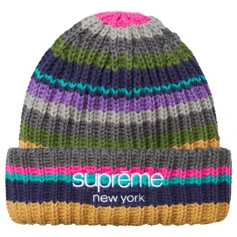 Supreme Classic Logo Chunky Ribbed Beanie Multi