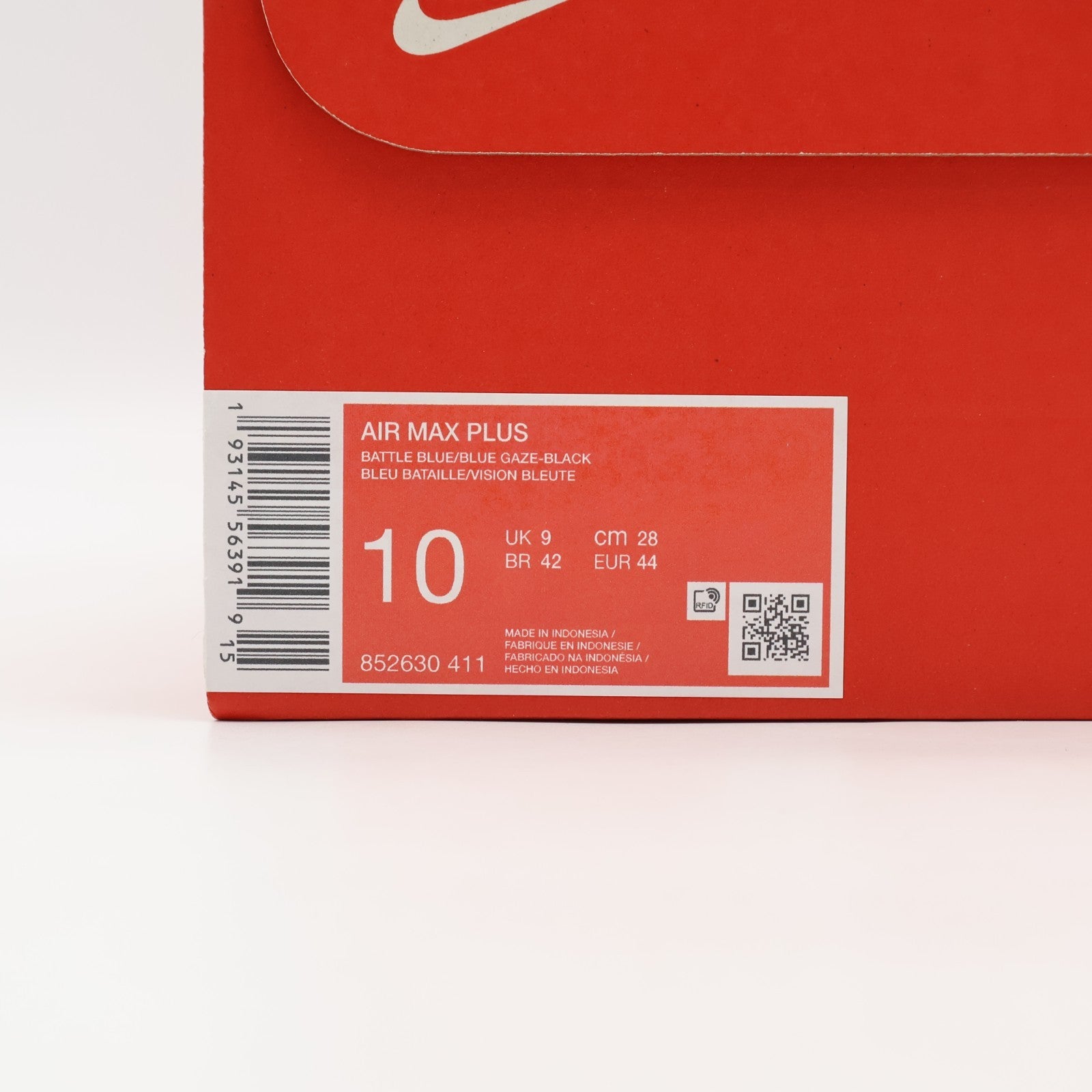 852630-411 Nike Air Max Plus Battle Blue White (Men's)