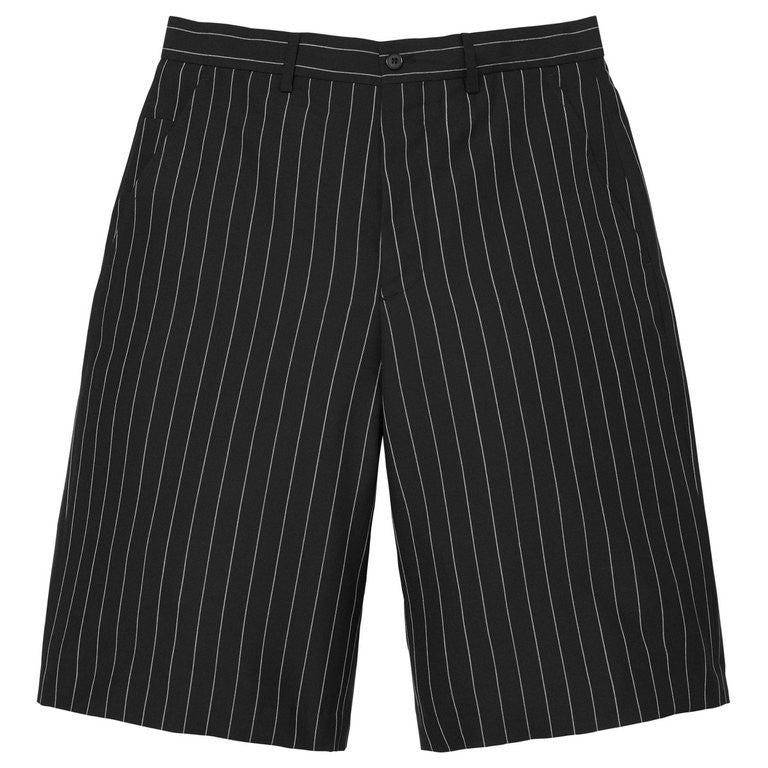 Supreme Pinstripe Wool Trouser Short Black