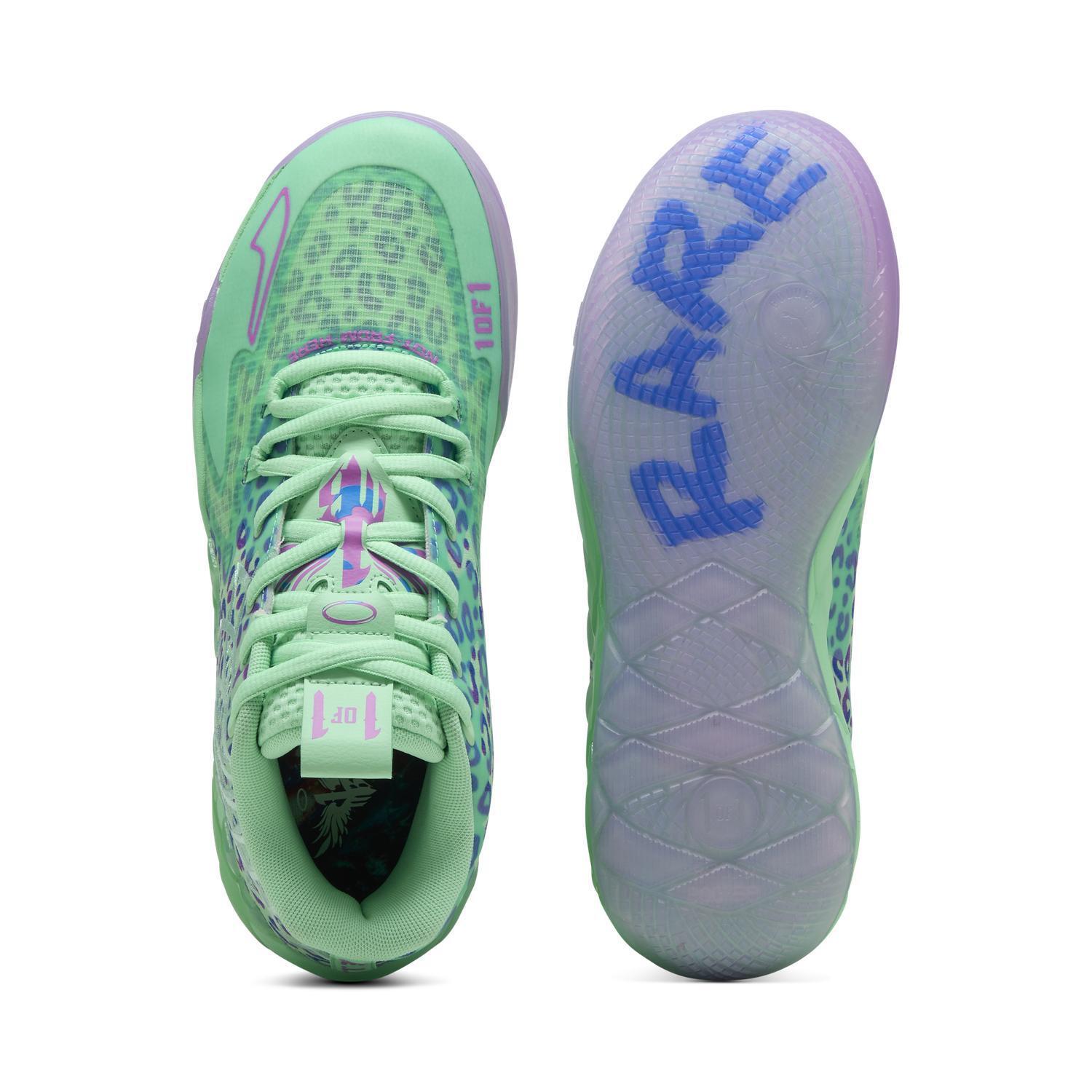 311401-01 Lamelo Ball Ã Puma MB 01 Alien Safari Green Glimmer (Men's)