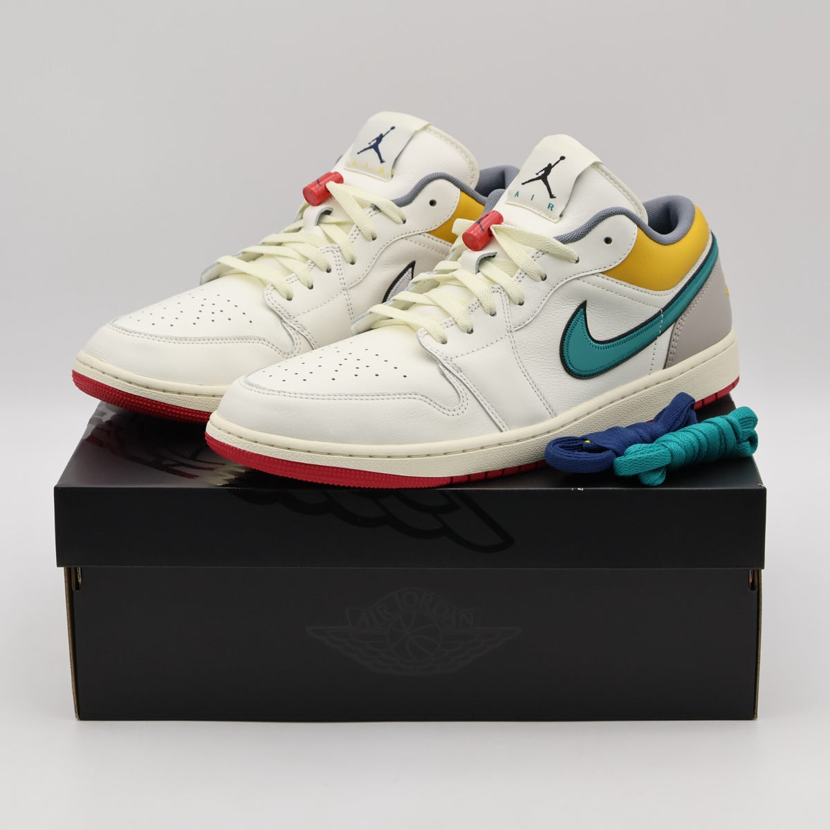 HV4511-133 Nike Air Jordan 1 Low PRM Sail Cashmere College Grey Blue (Men's)