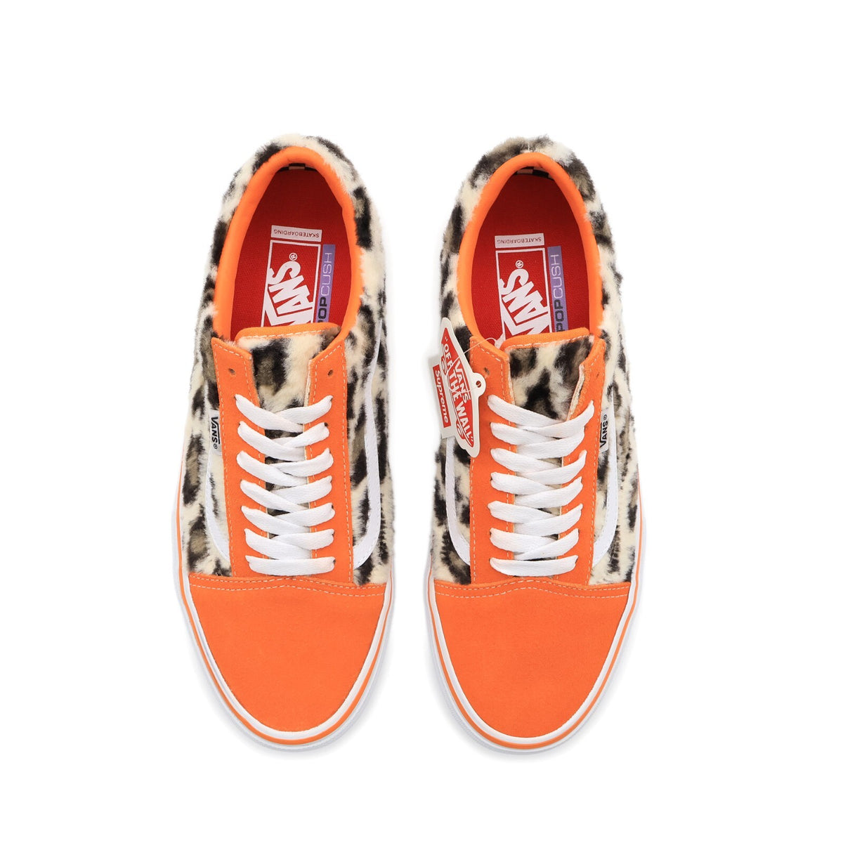 VN0A5FCBORA Supreme Vans Leopard Old Skool Orange White (Men's)