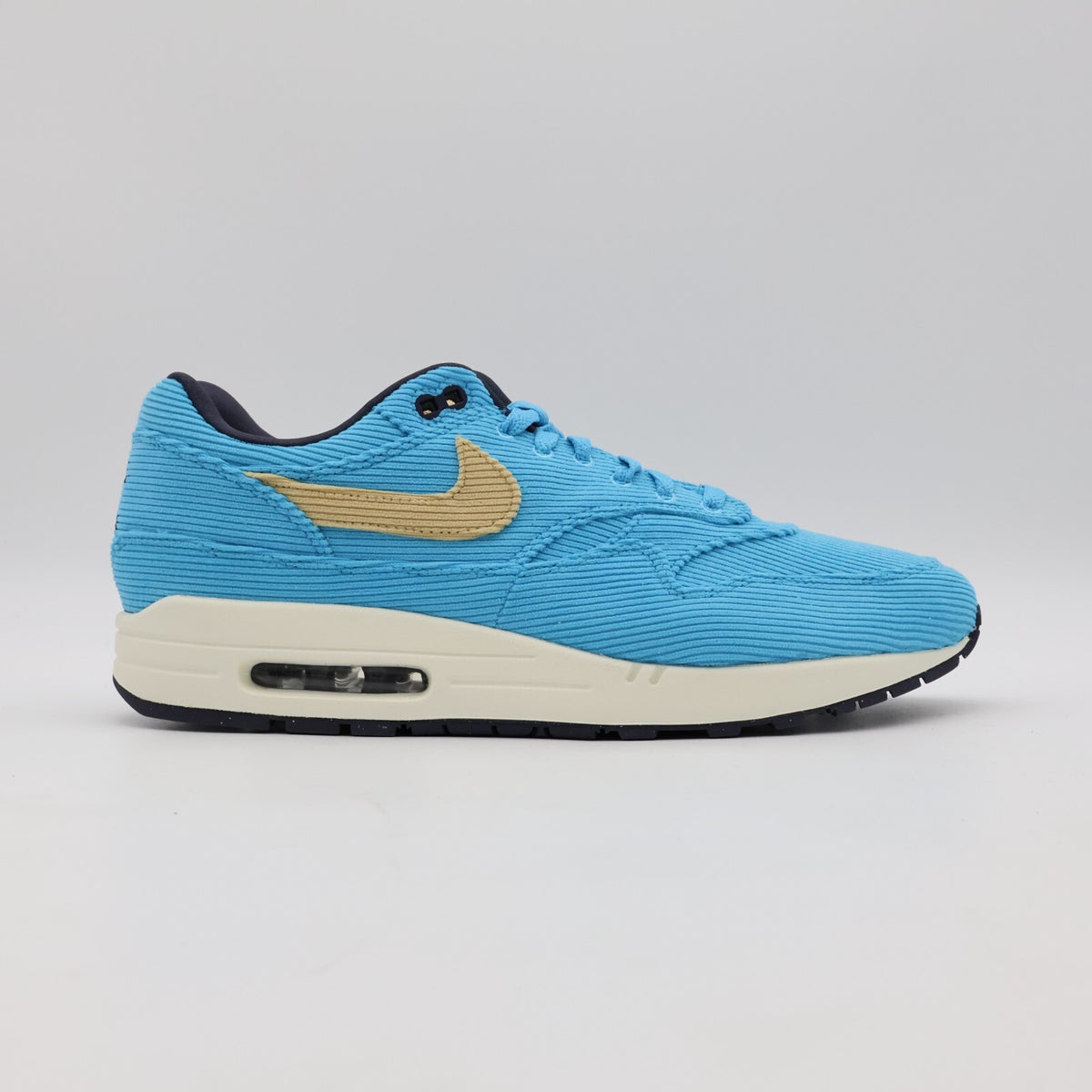 FB8915-400 Nike Air Max 1 PRM Corduroy Baltic Blue Sesame Gridiron Sail Turquois