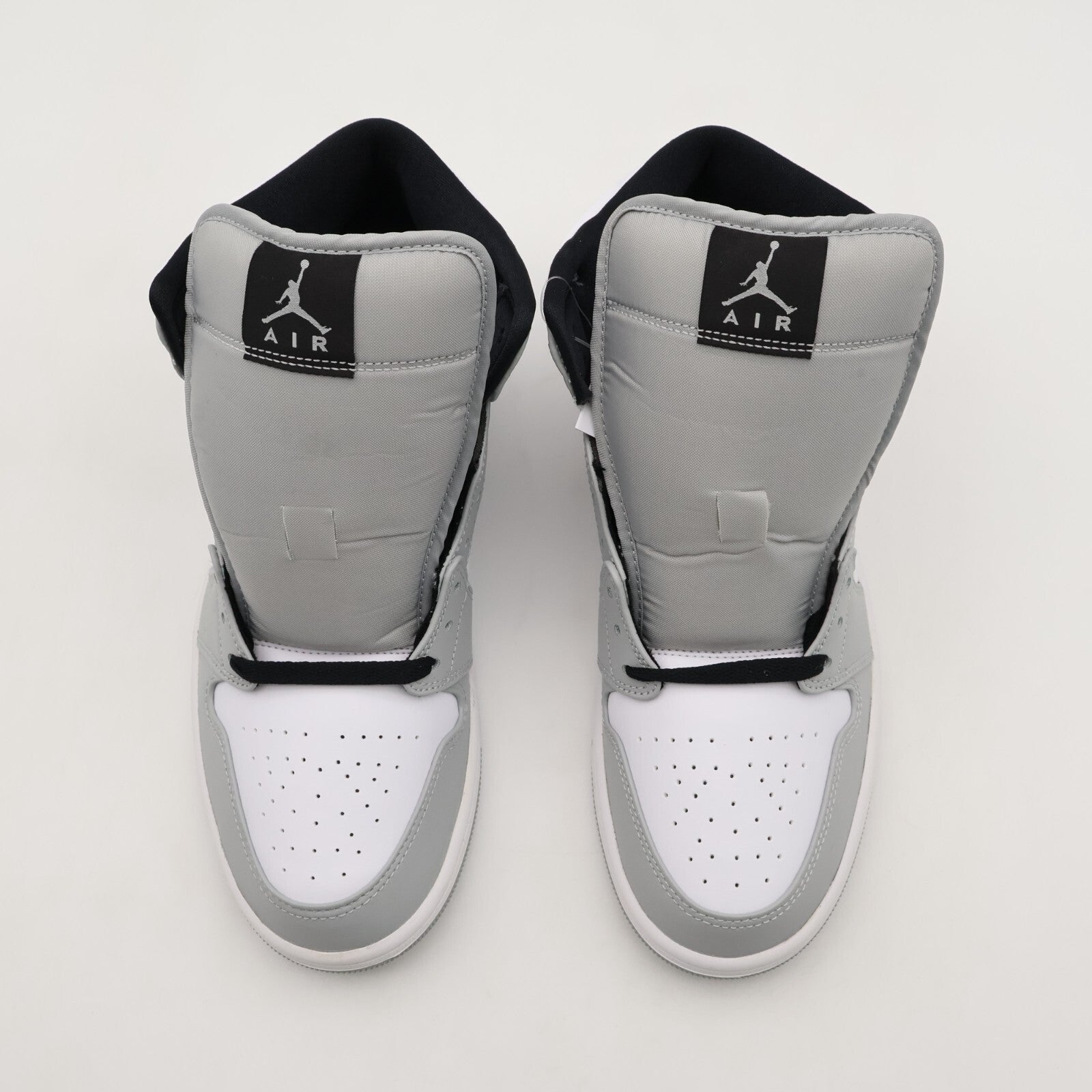 554724-092 Nike Air Jordan 1 Mid Light Smoke Grey Black White (Men's)