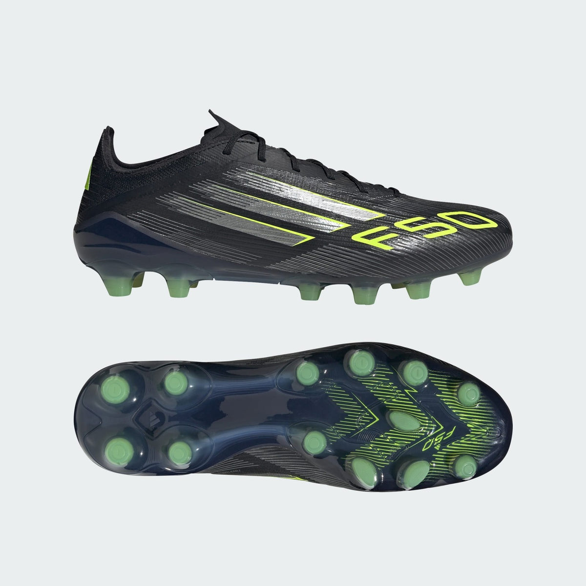JR1702 adidas F50 Elite HG AG Japan Core Black Iron Metallic Lucid Lemon (Men's)
