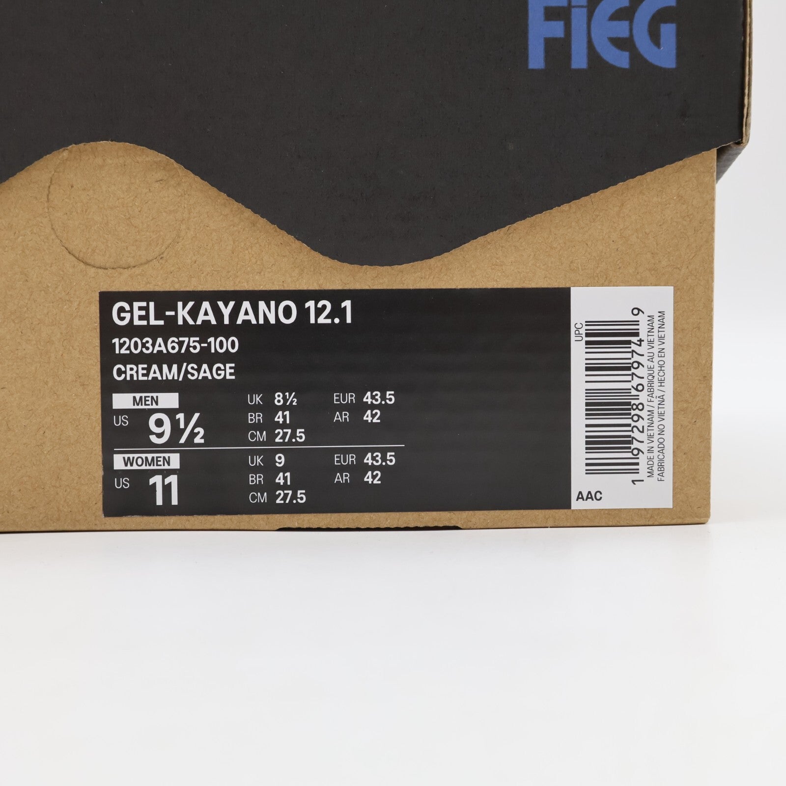 1203A675-100 KITH Ronnie Fieg Asics Gel-Kayano 12.1 Cream Sage (Men's)