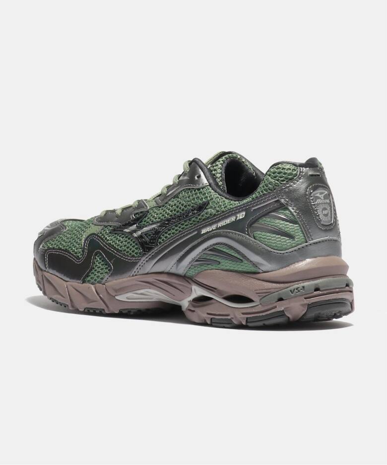 D1GA243109 Mizuno Wave Rider 10 Green Black Metallic Grey (Men's)