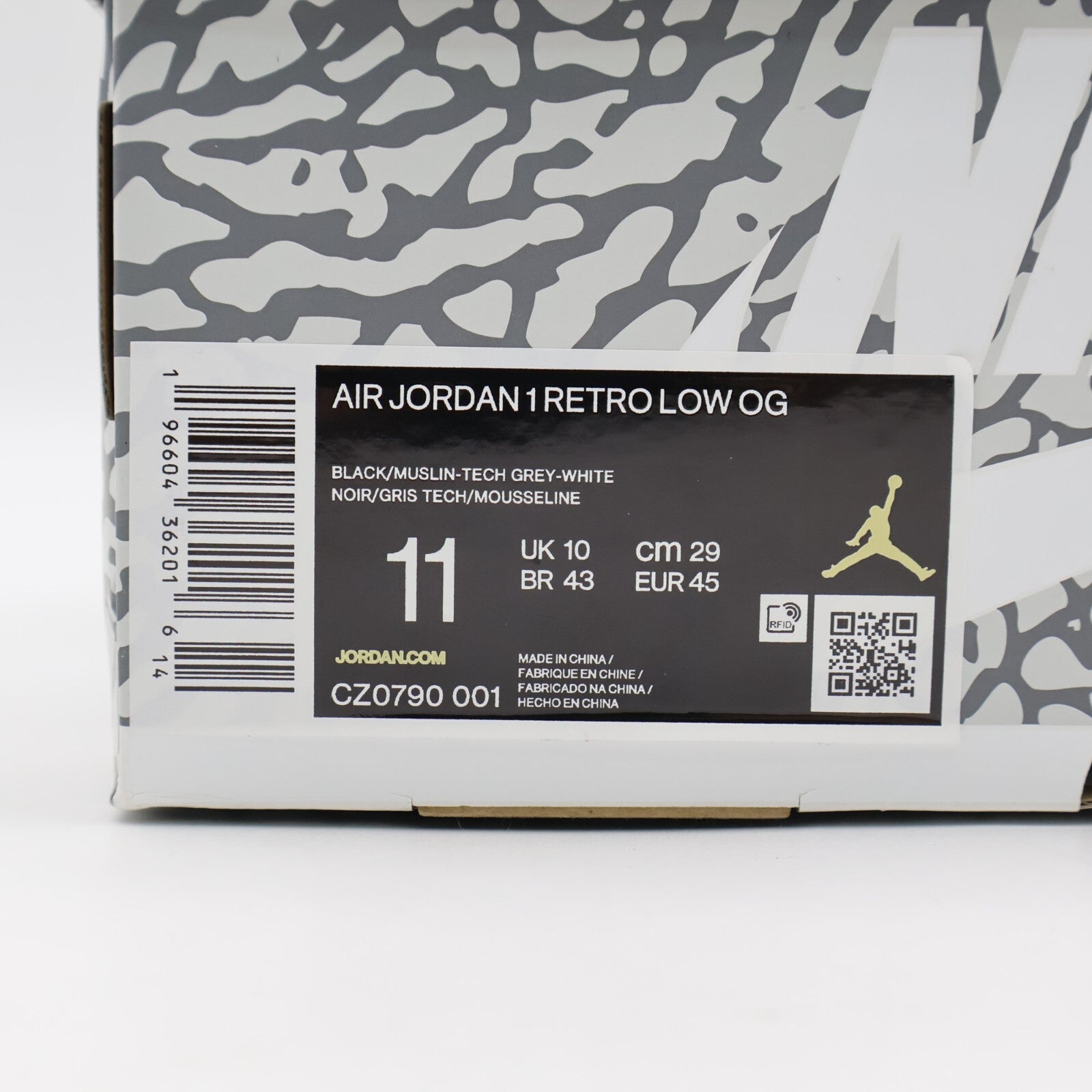 CZ0790-001 Nike Air Jordan 1 Retro Low OG Black Cement Muslin Tech Grey (Men's)