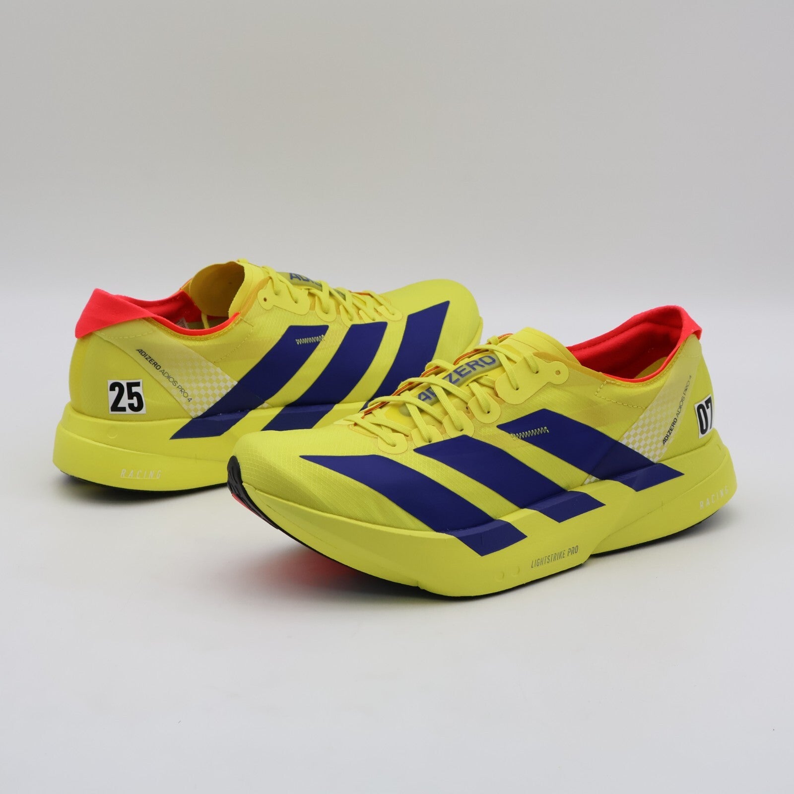 JR6373 adidas Adizero Adios Pro 4 Pure Sulfur Lucid Blue Lucid Red (Men's)