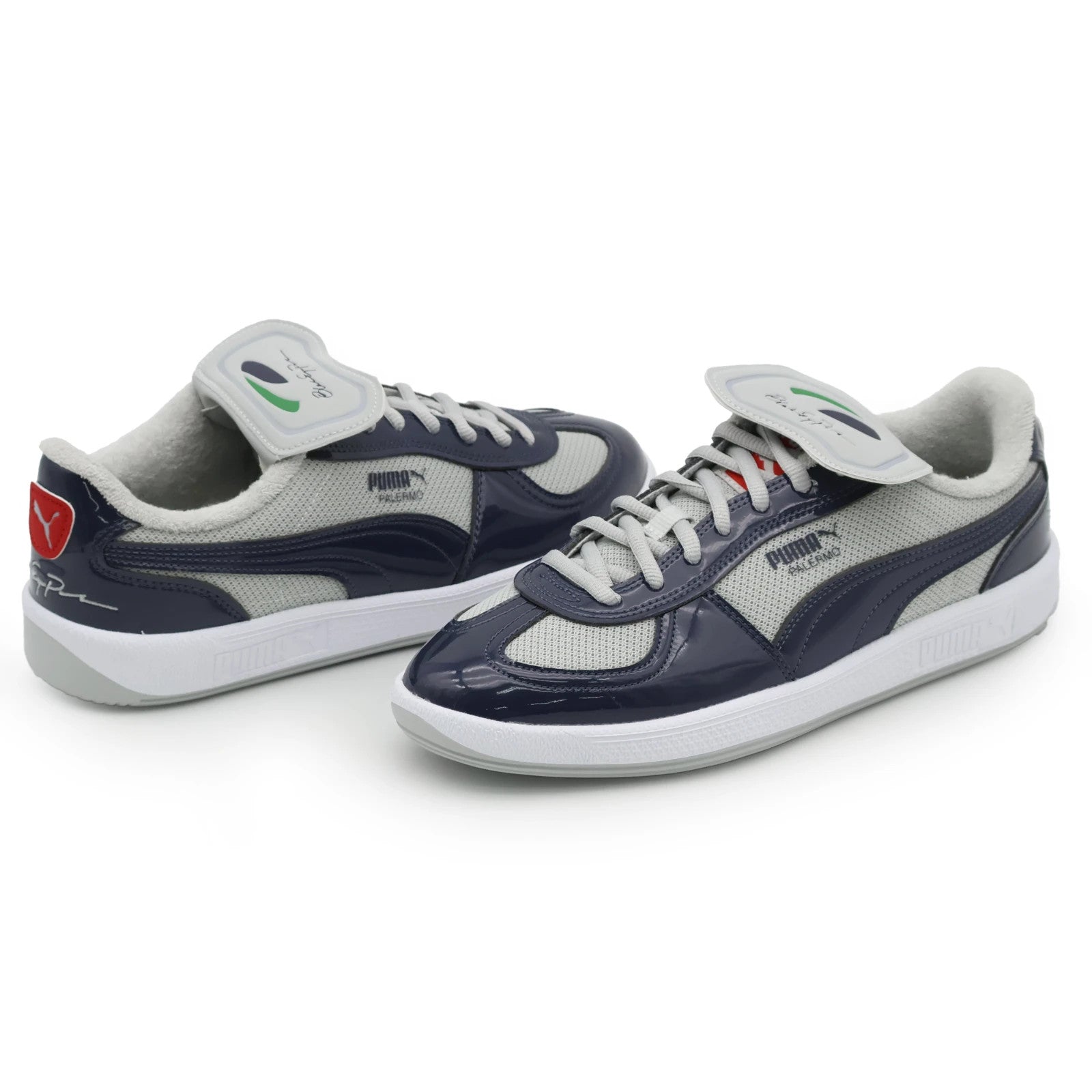 406042-01 BlackEyePatch Puma Cup Palermo Premium Cool Light Gray New Navy (Men's