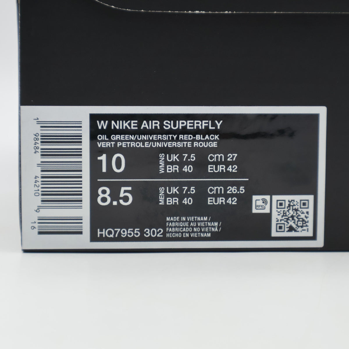 HQ7955-302 Nike Air Superfly Oil Green Black Metallic Silver University (Women's