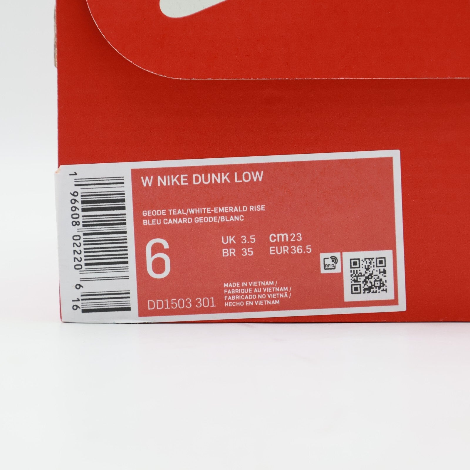 DD1503-301 Nike Dunk Low Geode Teal White Emerald Rise (Women's)