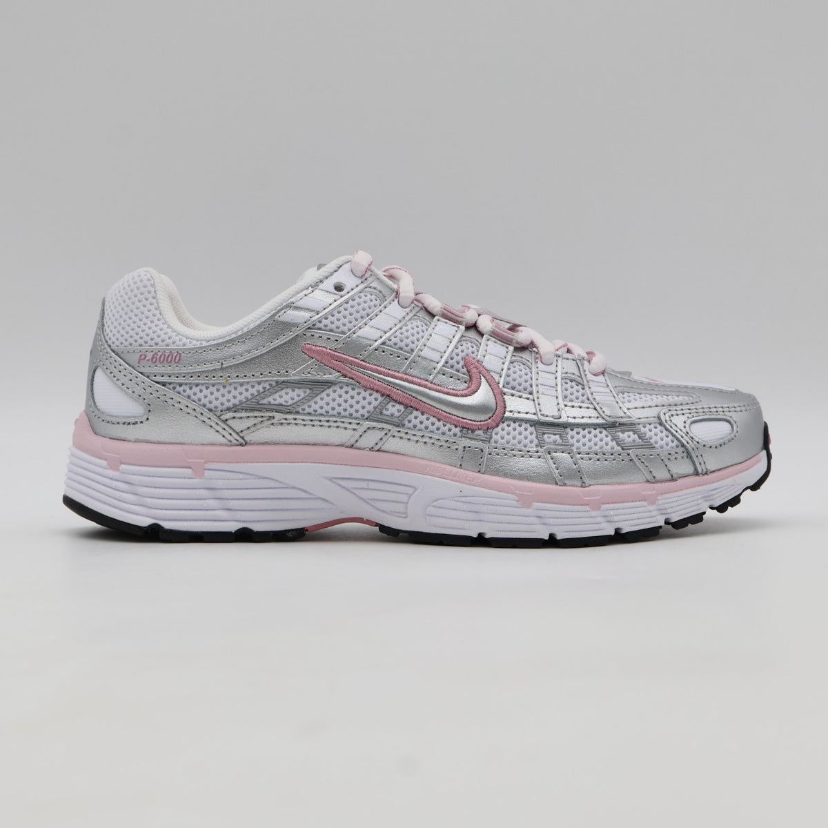 BV1021-108 Nike P-6000 White Elemental Pink Black Metallic Silver (Women's)