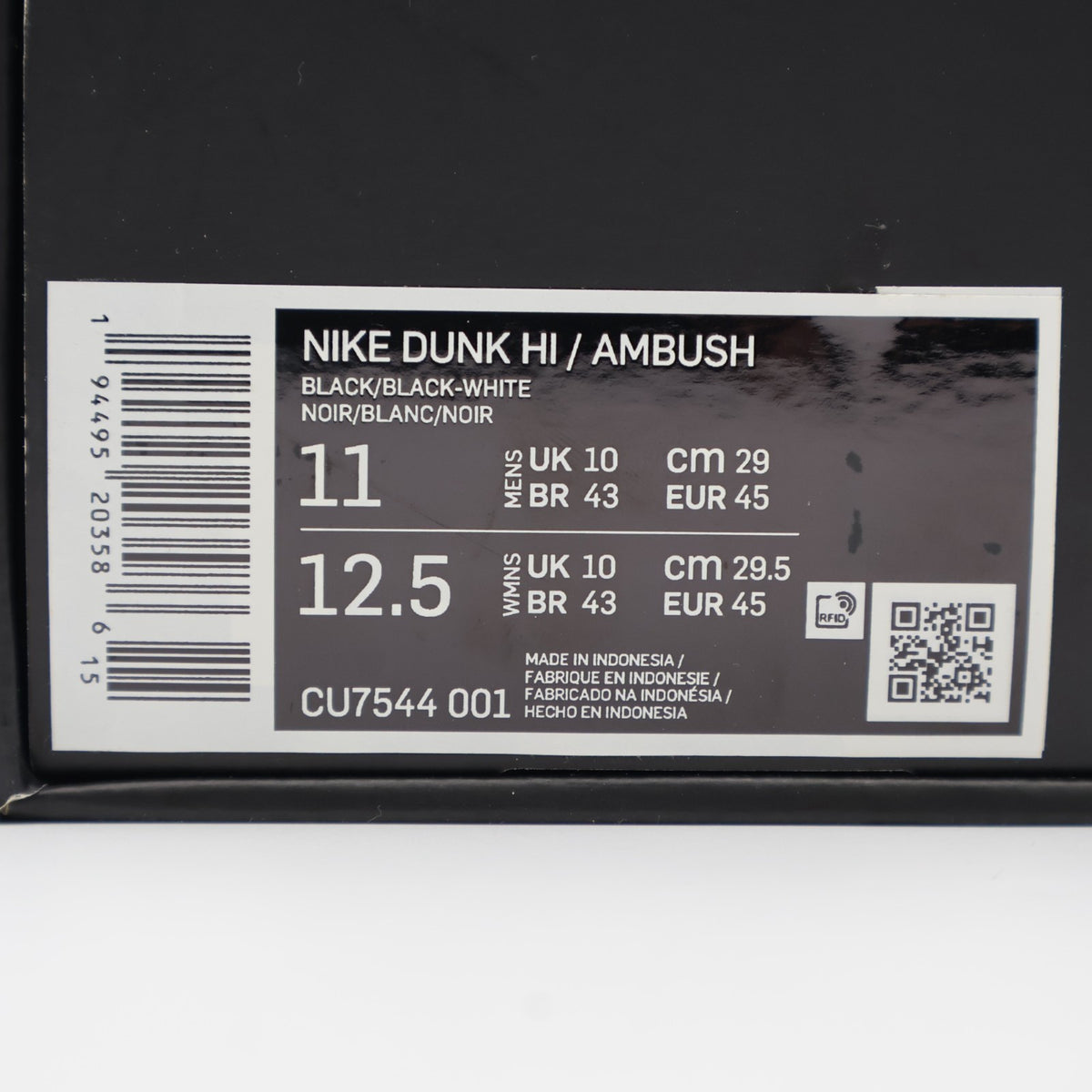 CU7544-001 Nike Dunk High AMBUSH Black White Spruce Aura Panda (Men's)
