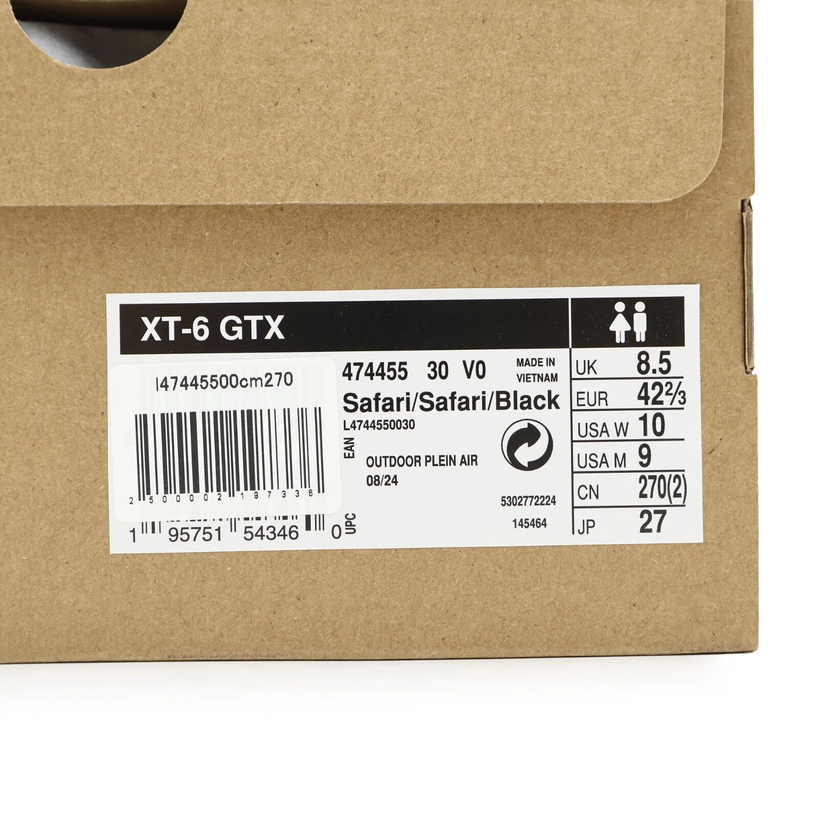 L47445500 Salomon XT-6 GORE-TEX Safari Black (Men's)