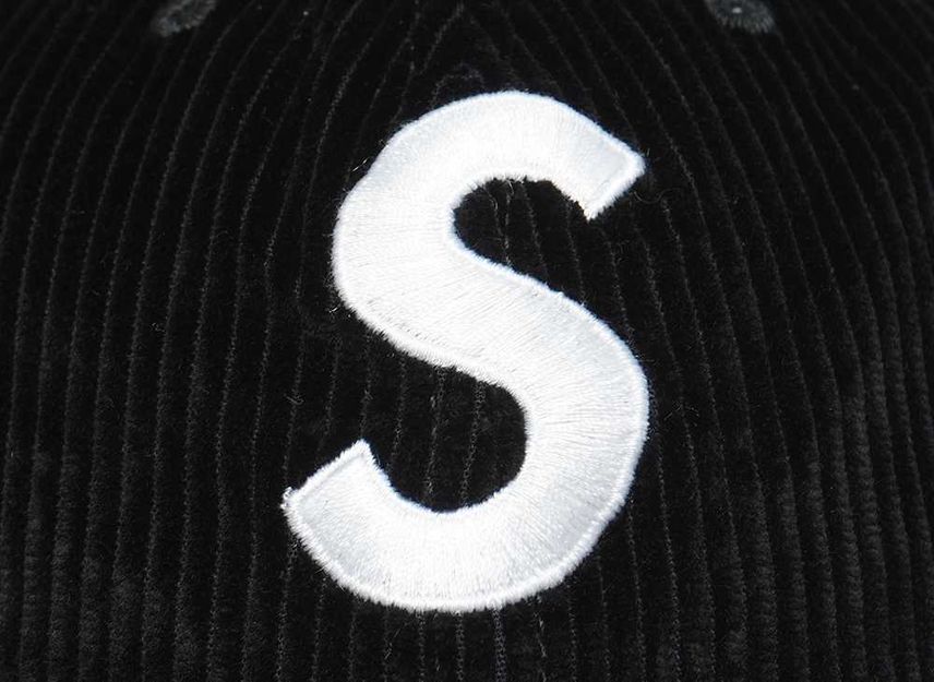 Supreme Corduroy S Logo 6-Panel Black