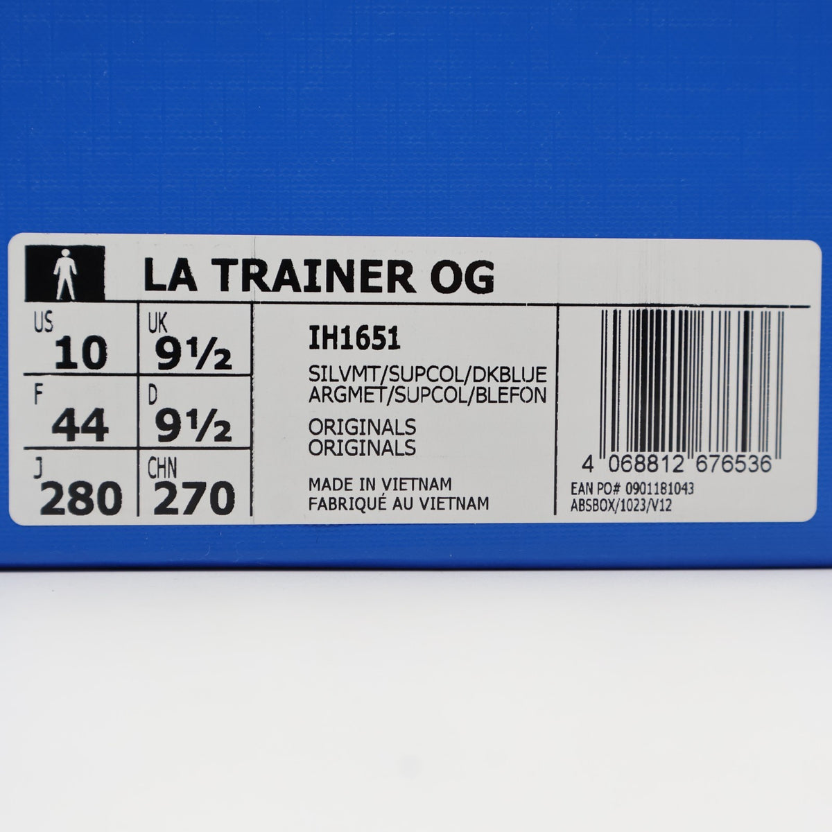 IH1651 adidas LA Trainer OG Silver Metallic Supplier Colour Dark Blue (Men's)