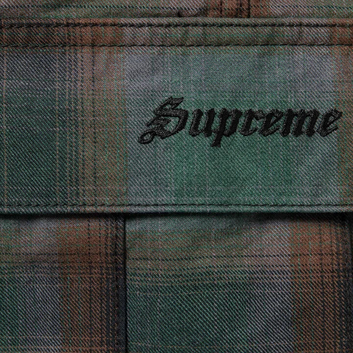 Supreme Shadow Plaid Cargo Short Green