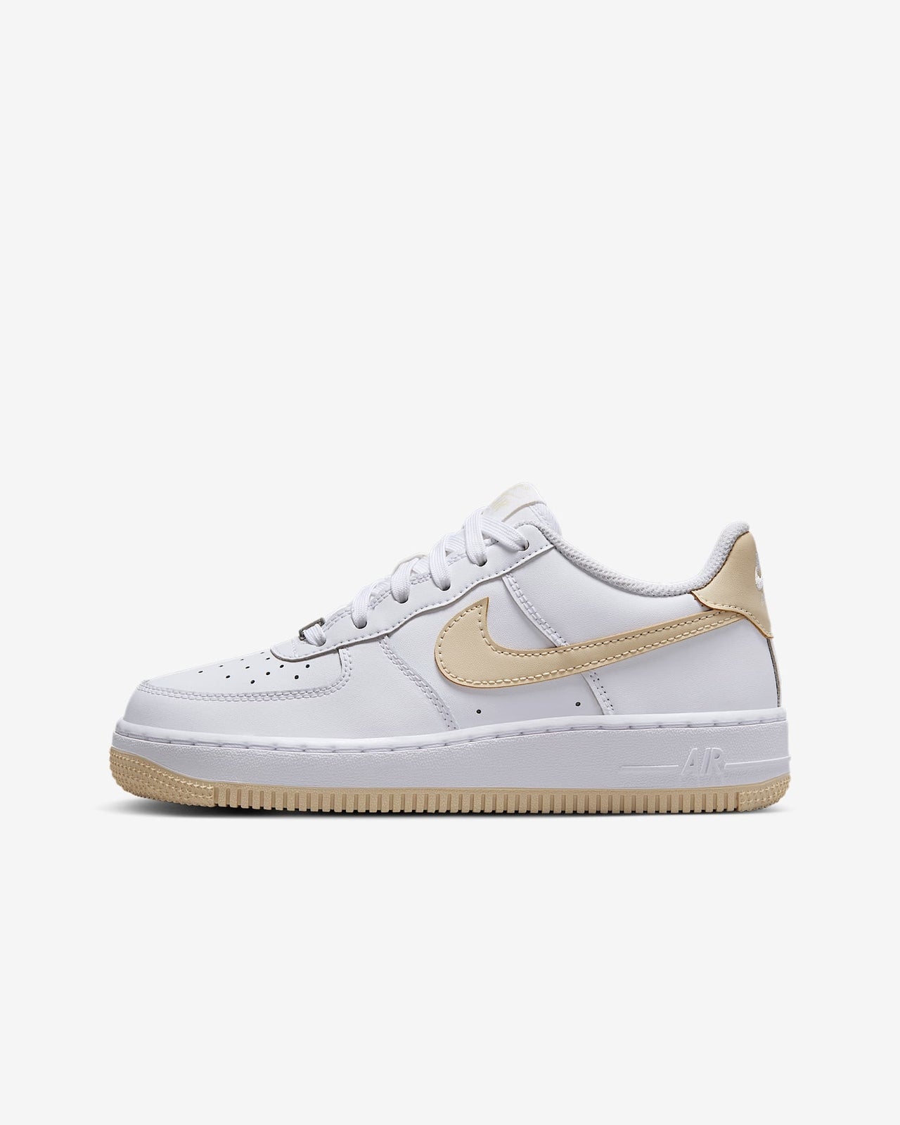FV5948-118 Nike GS Air Force 1 White White Light Khaki